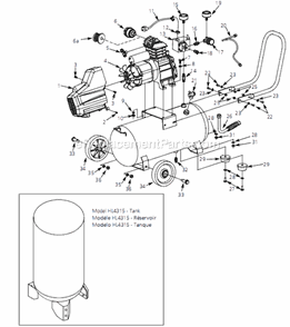 Page A Diagram and Parts List for HL421000 2006 Campbell Hausfeld Compressor